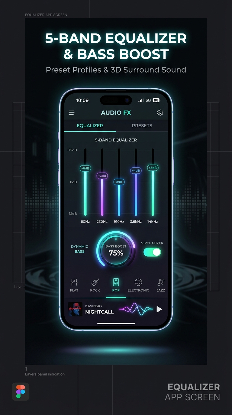 5-Band Equalizer & Bass Boost